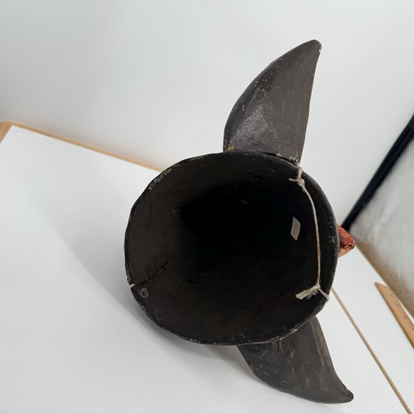 Vtg Hand Carved Painted Wood BALINESE Indonesian Pig Wild Boar  9x14" Folk Art - Picture 12 of 16